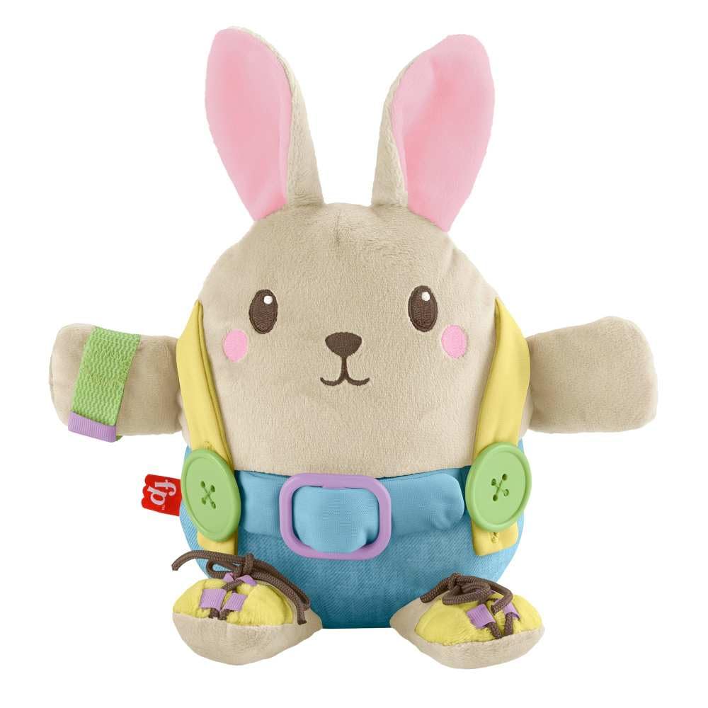 Fisher-Price Toddler Educational Toy Learn to Dress Bunny Plush Animal Activity Doll for Preschool Kids Ages 2+ Years