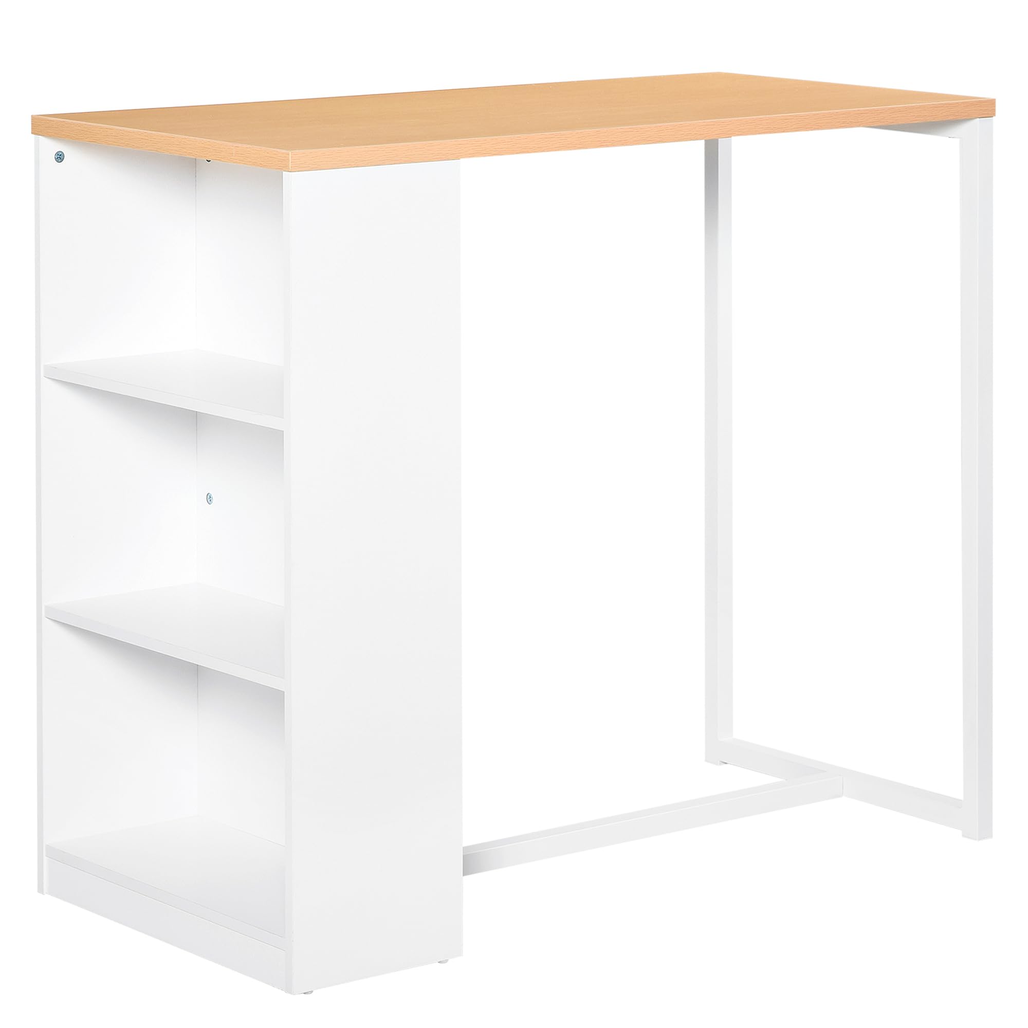 HOMCOM Bar Table Counter Height Dining Table, White