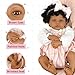 Black Baby Magic Reborn Destiny Doll w/Accessories, 6 Piece Gift Set Playset, Realistic Soft Body, Lifelike 17 Inch Newborn Babies, Curly Natural Hair, Black, African American Girl (Aria)