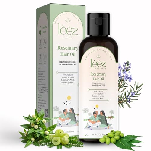 Rosemary Hair Oil for Hair Growth | With Amla, Bhringraj, Neem & Castor Oil | Ayurvedic & Herbal Anti-Dandruff Hair Oil for Men & Women | 100ml
