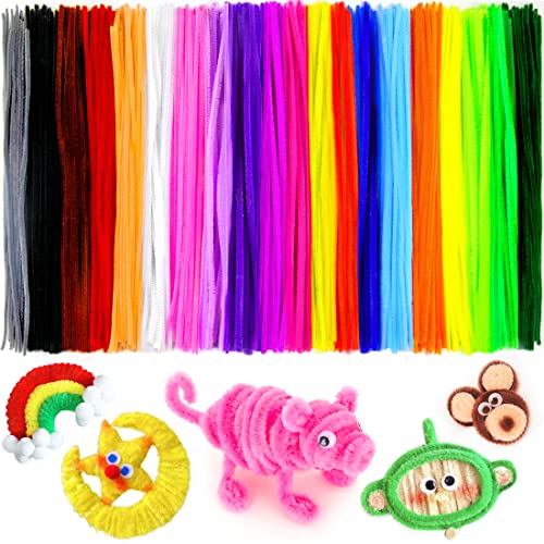 Image of IOOLEEM 1000pcs Multi-Colored Pipe Cleaners Bulk for Crafts | Chenille Stems for DIY Flower Making & Festival Decor & Party Projects, Pipe Cleaner Crafts, Art and Craft Supplies