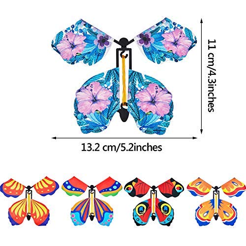 15 Pieces Magic Fairy Flying Butterfly Rubber Band Powered Wind Up Butterfly Toy For Surprise Gift Or Party Playing Christmas And New Year (Classic Style) #TOP1