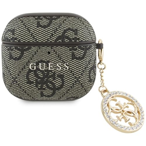 CG Mobile Guess 4G Strass Charm Case pour AirPods 4 (Marron)