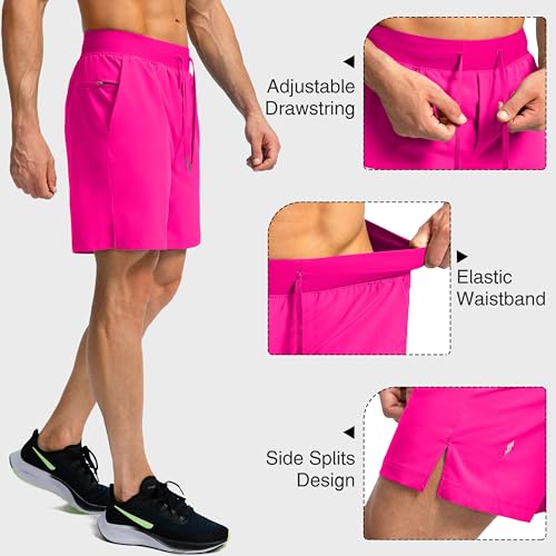 Image of Soothfeel Men's Running Shorts with Zipper Pockets 9 inch / 7 inch / 5 inch Quick Dry Eight Basketball Gym Workout Athletic Shorts