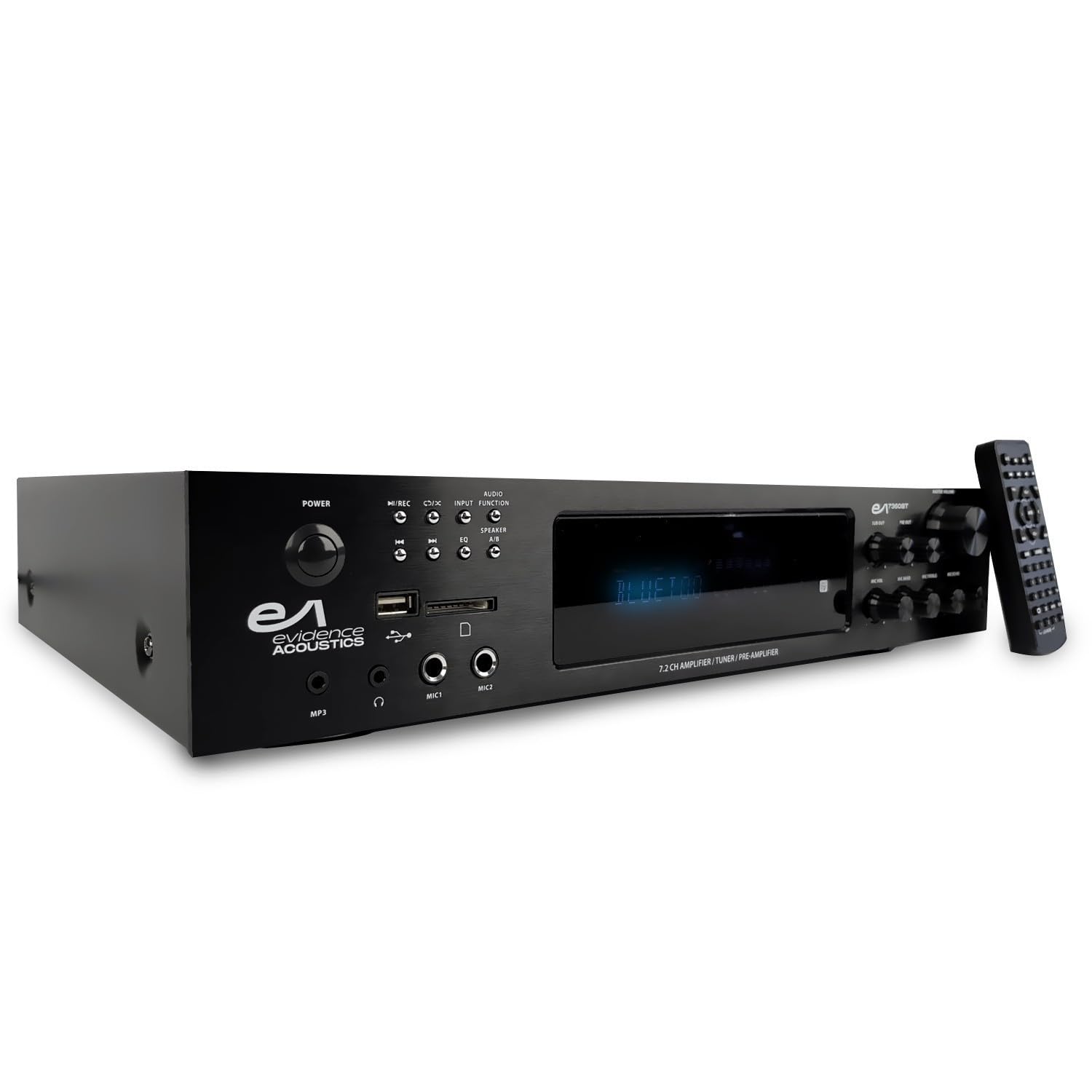 Evidence Acoustics Amplificatore HiFi EA-7360-BT - Karaoke 5.2 / USB SD BT FM - 4 x 75 W + 3 x 20 W + chiavetta USB 32 G