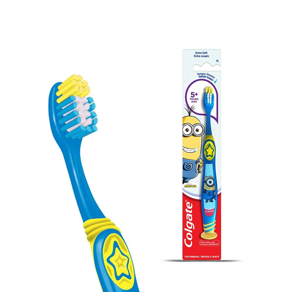 Colgate Kids (5+ years) Minion Toothbrush, Extra Soft with Tongue Cleaner - 1 Pc-image-30