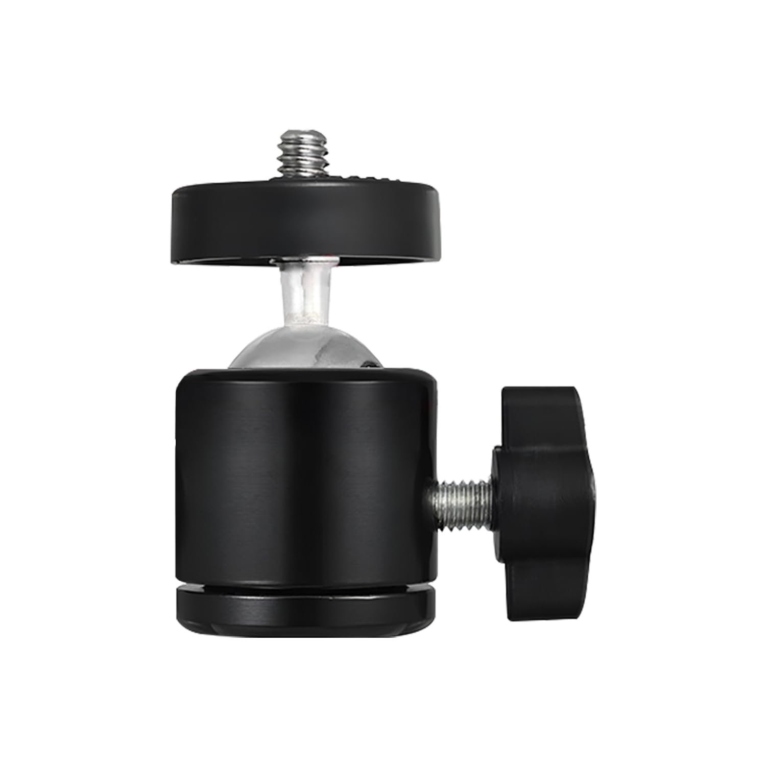 Humble Swivel 1/4" Screw Tripod Ball Head Bracket Holder Ball Head 360 Degree Aluminium Alloy Body Rotating for DSLR Camera, Ring Lights (Black)