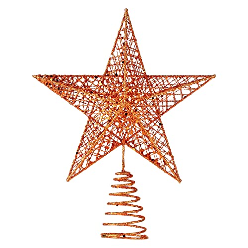 BinaryABC Iron Christmas Tree Star Topper,20cm Glittering Tree Topper
