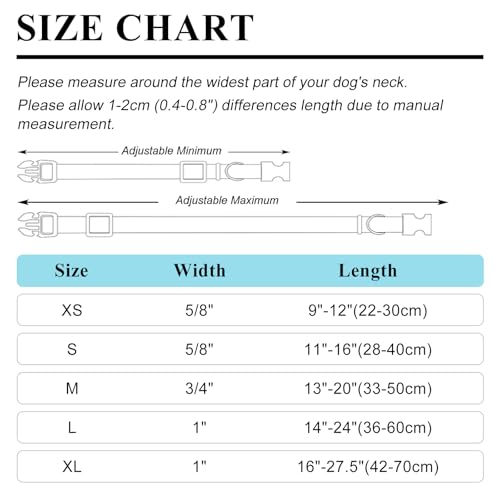 Padded Dog Collar,Soft Neoprene Personalized Pet Collar,Custom Embroidered Pet Name and Phone Number,Breathable Nylon Dog Collars,Quick Release Snap Buckle Dog Collar