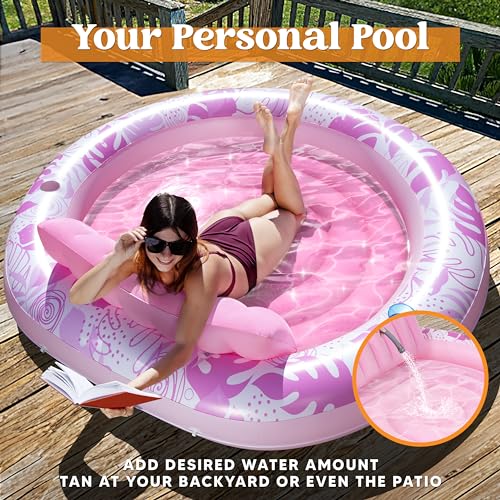image for SLOOSH Inflatable Tanning Pool Lounger Float,72