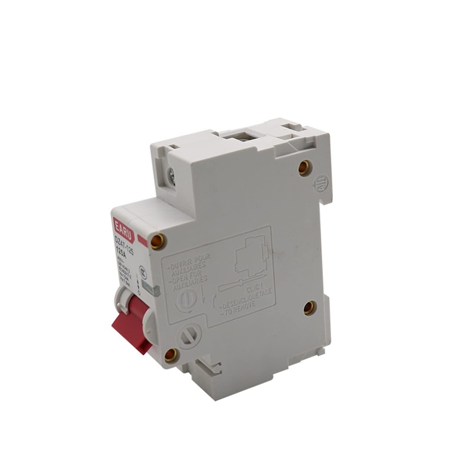 Mini DZ47 wyłącznik automatyczny, 400 V, 1-4-biegunowy, 3-125 A, typ C, MCB, zabezpieczenie przed zwarciem i przeciążeniem, montaż na szynie DIN 35 mm, wydajność cięcia 6KA. (100A, 3 UK)