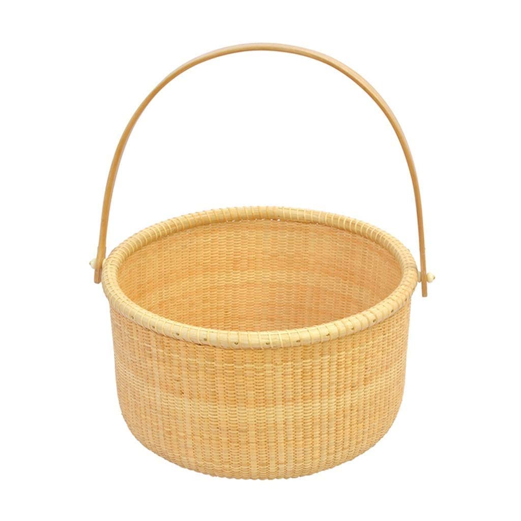 Storage Basket,Outdoor Rattan Picnic Easter Round Grocery