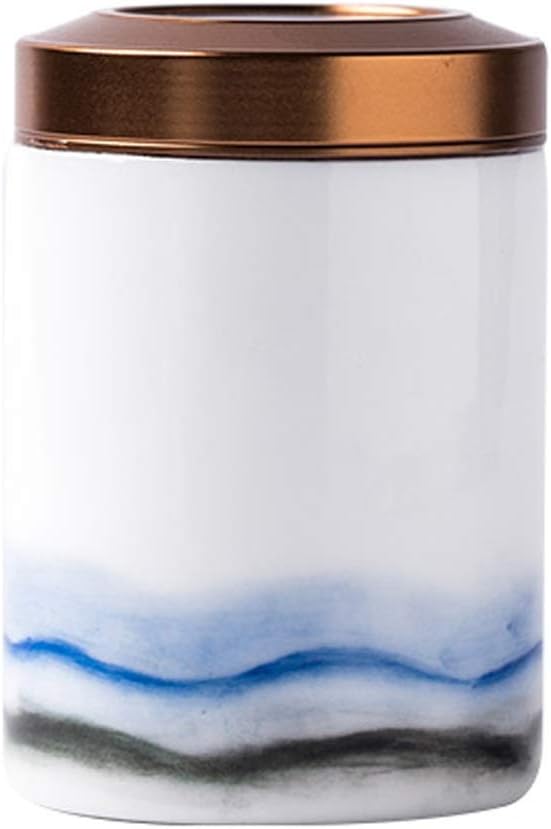 Memorial Hall Pet Urns Ashes,Cinerary Casket,Small Pet Souvenirs for Cats and Dogs, Handcrafted Metal Cover Ceramics Moisture Proof Corrosion Protection Seal Display at Home （4.5cm*6cm） (3)