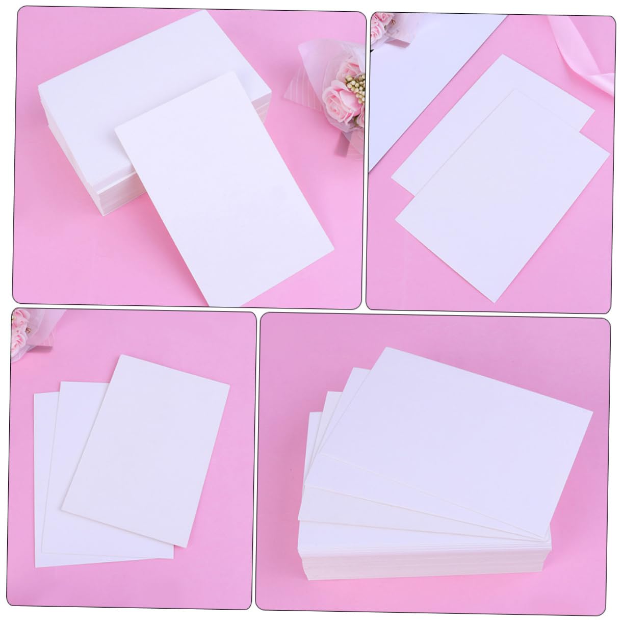 SEWACC 200 Tarjetas de Papel Kraft en Blanco para Mensajes y Manualidades, Diseño Clásico para Escritura Suave