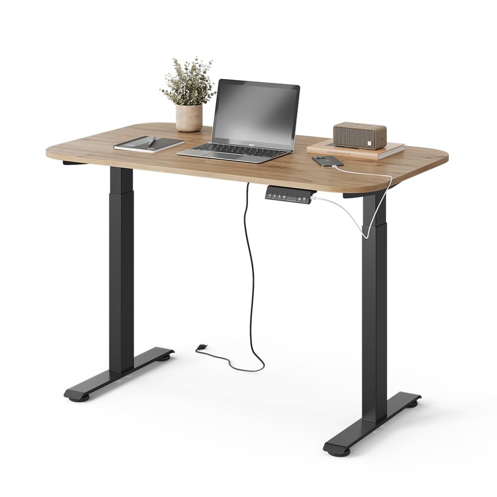 Vicco Bureau Elevate, Noir/Artisan, 120x70cm 2 Moteurs, Convient comme Poste de Travail ou Bureau Informatique