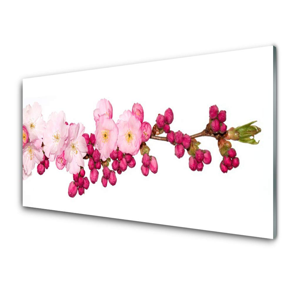 Tableau fleur impression sur verre trempé 100x50cm Tulup pour salon