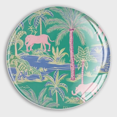 Petits aimants ronds en verre pour réfrigérateur - Motif arbre et éléphant - Vert - Multi-usage - Pour casier de réfrigérateur, tableau blanc, panneau...