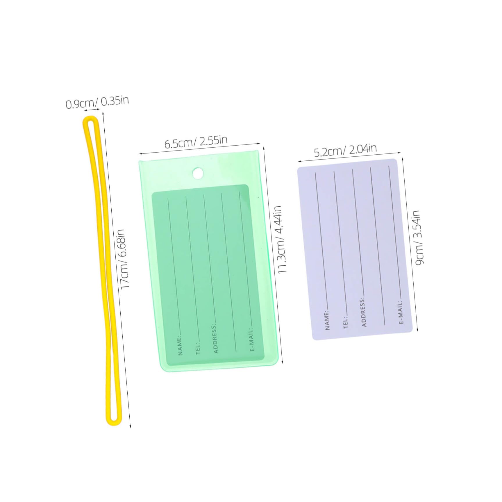 Amosfun 100 Pezzi Etichetta per Bagaglio in Pvc Colorato Riutilizzabile con Carta Inseribile, Facile da Attaccare, per Borse da Golf e Palestra in Viaggi e Controlli Aeroportuali