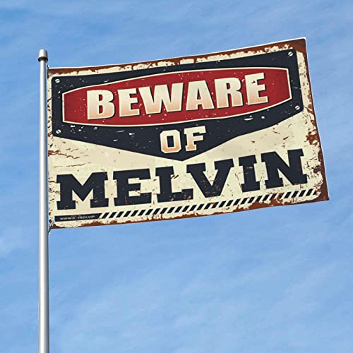 Decoración de bar para patio trasero Beware Of Melvin lona exterior impermeable gigante 152x244