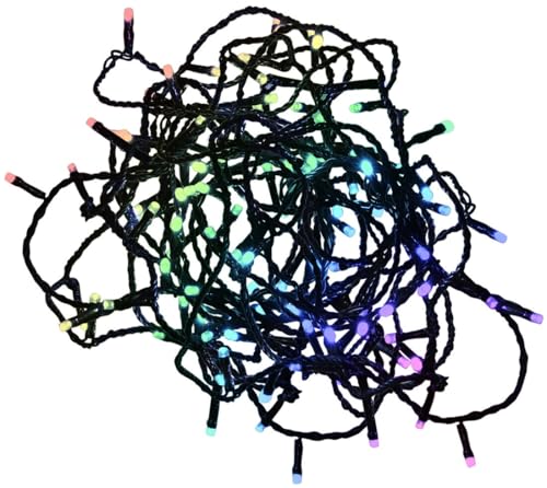 Ghirlanda LED RGB 10 m IP44 con 100 luci e 8 funzioni ideale per decorare interni ed esterni per feste e celebrazioni.