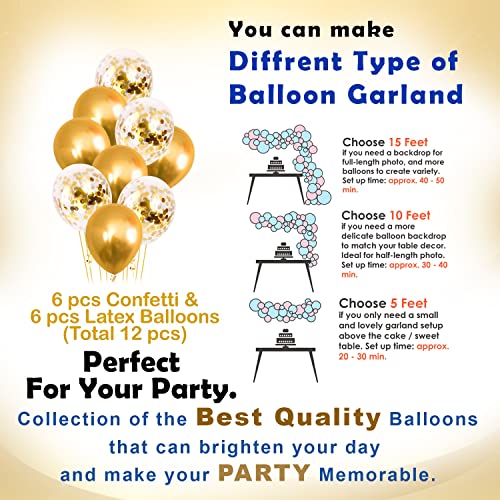Image of Party Propz Golden Balloons For Decoration -13Pcs Combo Kit With Gold Happy Birthday Foil Balloon, Confetti and Metallic Balloons Set for Birthday Decoration Kit Combo /Ballons for Decorating Birthday
