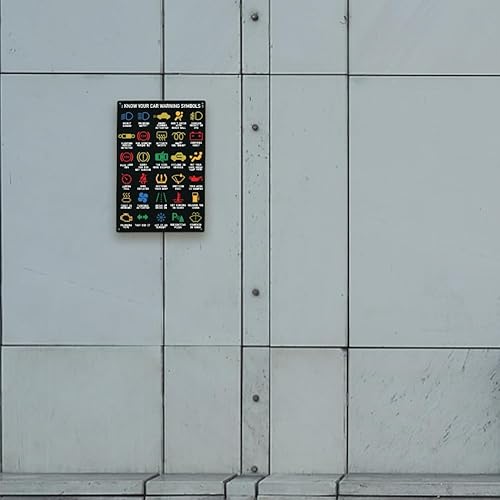 Vista 5 de SUPERDANT Letrero de metal con luces de advertencia para auto, diseño de mecánica, 30 estilos, placa de metal, retro, póster de arte de pared