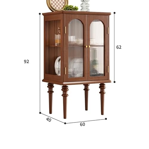 TJYYGHUJ Vitrine, Sideboard im Vintage-Stil aus Massivholz mit Glasdekoration und Weinaufbewahrung 4 TJYYGHUJ Vitrine, Sideboard im Vintage-Stil aus Massivholz mit Glasdekoration und Weinaufbewahrung