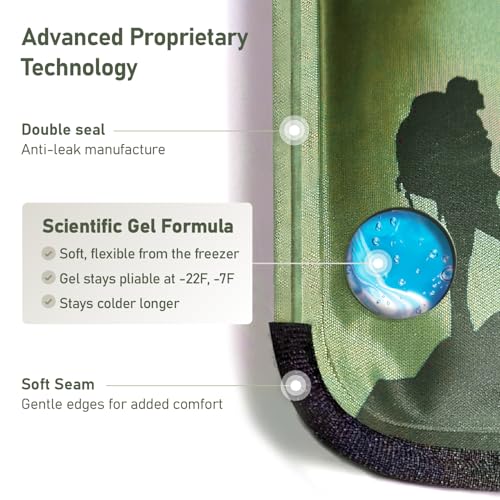 Image of Flexible Neck Ice Pack Wrap, Soft Gel Ice Pack for Neck Pain Relief, Hands-Free Cervical Recovery (8 inch x 23 inch) - Green