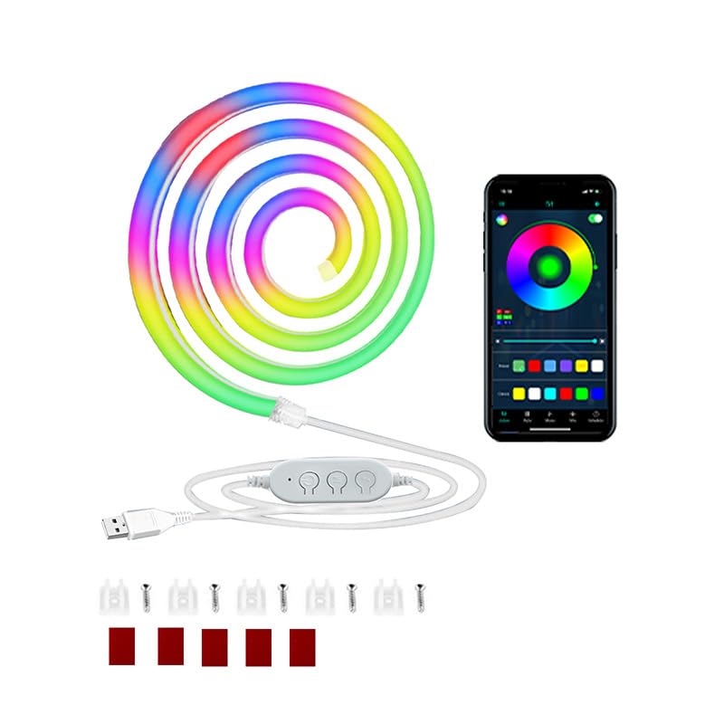 Tira de luces LED flexible de 1 metro RGB con control app miniatura 1