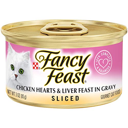 Purina Fancy Feast Gravy Wet Cat Food, Sliced Chicken Hearts & Liver Feast