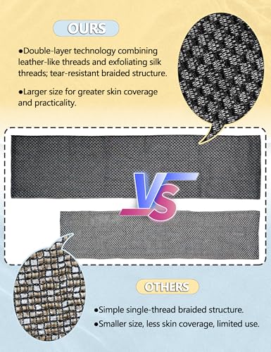 Image of Exfoliating Shower Towel 48 inch,Premium Scrub Wash Cloth for Body Face, Exfoliating Washcloth for Men and Woman (Black1)