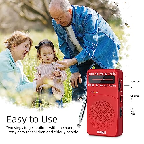 Image of PRUNUS J-166 Portable Radio AM FM, Battery Operated Radio