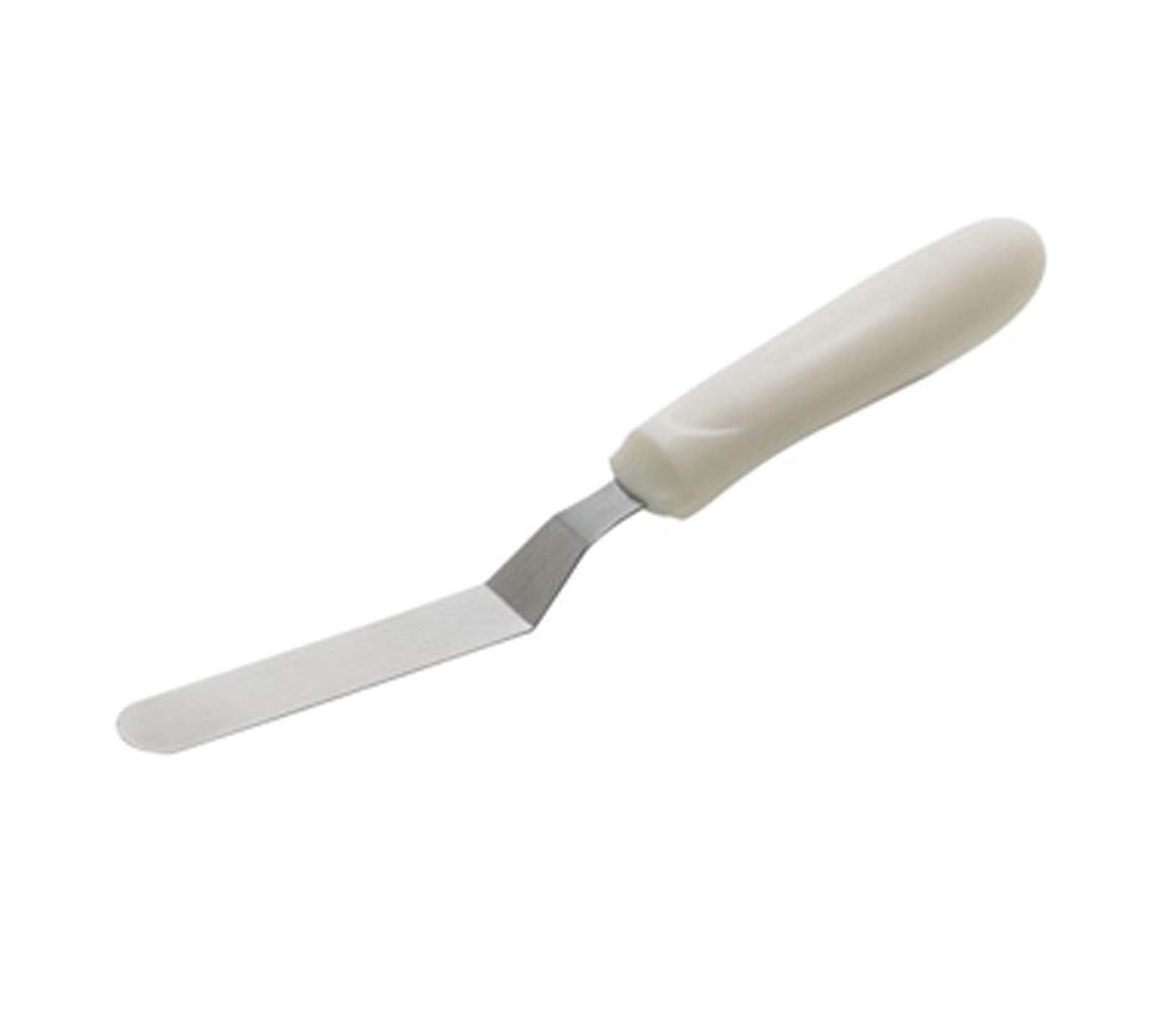 Winco TWPO-4 Offset Spatulas, 4-1/4' Blade, White PP Handle