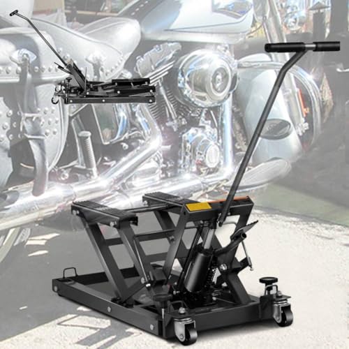 TANGZON Hydraulic Motorbike Lift 680KG, Black