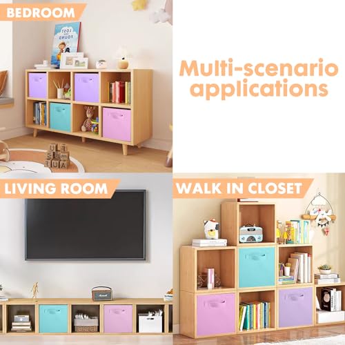 ShellKingdom Storage Bins, Foldable Fabric Storage Cubes And Cloth Storage Organizer Drawer For Closet And Toys Storage, 6 Pack (Lavender+Light Blue+Pink) by ShellKingdom - Image 5