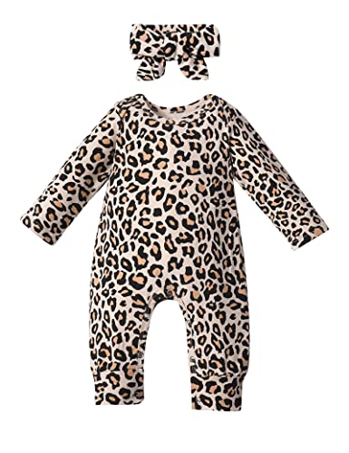 Image of Von kilizo Baby Girl Clothes Cute Floral Infant Newborn Baby Clothes for Girls Letter Print Snap Baby Girl Romper Jumpsuit