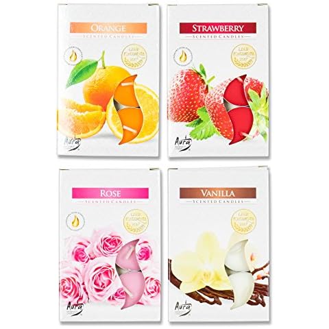 Levandeo 24 velas de té aromáticas con varios sabores en paquete de regalo Cover