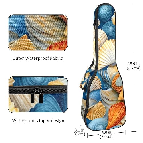 Waterproof Oxford Cloth Ukulele Bag Fairy with Bird and Flower Durable & Stylish Ukulele Case with Storage 贝壳63 - Les Beatles, Paul McCartney, John Lennon, RIngo Starr, George Harrison Waterproof Oxford Cloth Ukulele Bag Fairy with Bird and Flower Durable & Stylish Ukulele Case with Storage 贝壳63 – Image 5