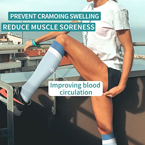 Image of Laite Hebe 4 Pairs-Compression Socks for Women&Men Circulation-Best Support for Nurses,Running,Athletic