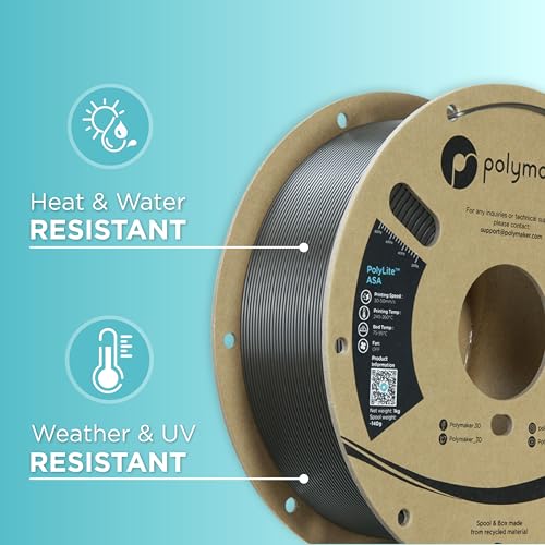 Image of Polymaker ASA Filament 1.75mm Dark Gray Green, 1kg ASA 3D Printing Filament, Heat & Weather Resistant - ASA 3D Printer Filament Perfect for Printing Outdoor Functional Parts