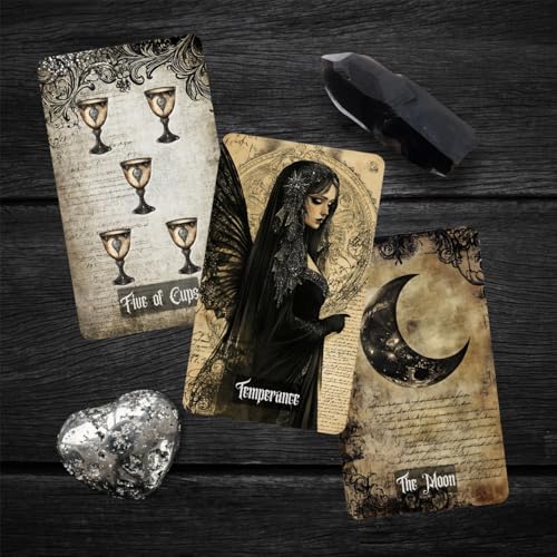 Eternal Whisper Tarot Deck, 78 Tarot Cards with PDF Guidebook, Vintage Gothic Style, Parchment Theme, Modern Witch Tarot for Beginners- Experienced Readers, Divination Spiritual Growth Tool