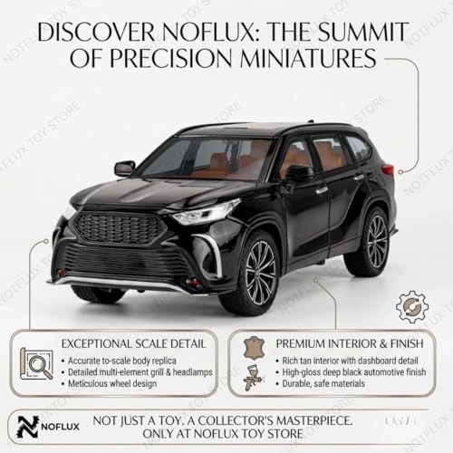 Image of 1:24 Toyota Crown Kluger Toy Car with Sound & Light - Press Front Action Diecast Model Car, Realistic Kids Toy Vehicle, Gift for Boys & Girls [Multicolor][Pack of 1]