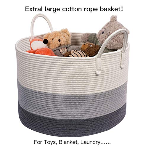 Indressme Xxxl Large Woven Rope Basket (Set Of 2)- Blanket Pillow Clothes Storage Basket With Handles #TOP1