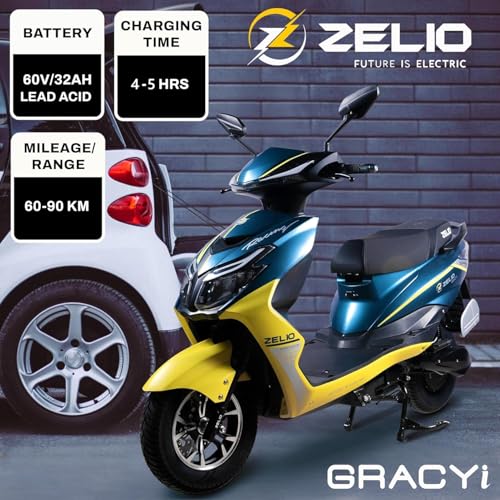 Image of ZELIO GRACYi Electric Scooter | 60V /32AH Lead Acid Battery | Range of 65-70 km | Non-RTO | Single Disc Brake | Charging Time 4-5 Hrs | Alloy Wheels