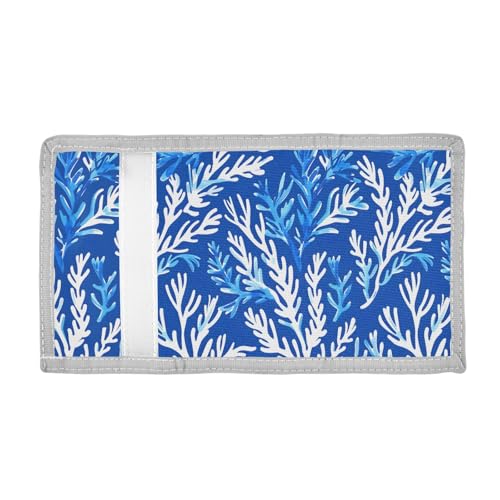 ALAZA Kids Wallets for Boys Girls Toddler Trifold Wallet Children Small Seaweed Kelp Blue with Zipper Coin Pocket2
