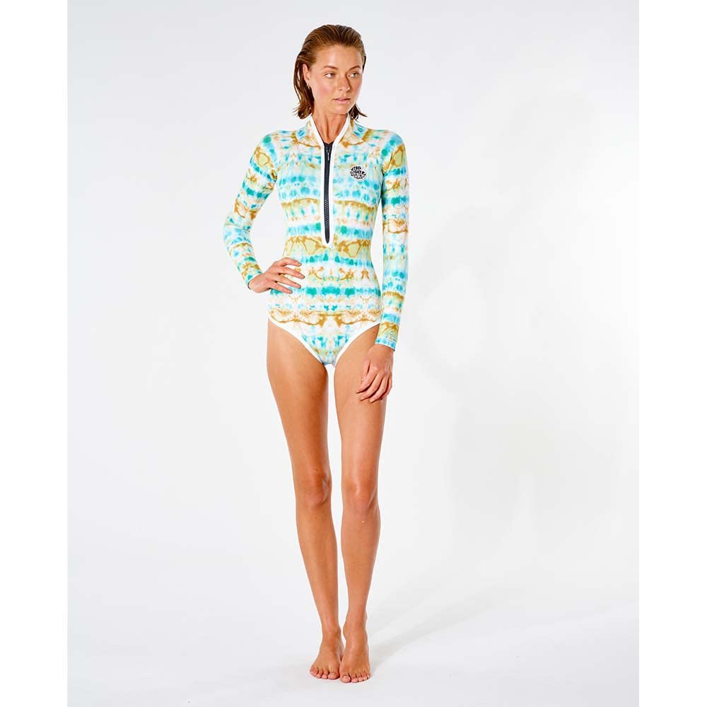 RIP CURL Traje de Neopreno G-Bomb 1mm de Manga Larga Cheeky Shorty para Mujer - Agua Clara - Estiramiento fácil - 100% Neopreno E5