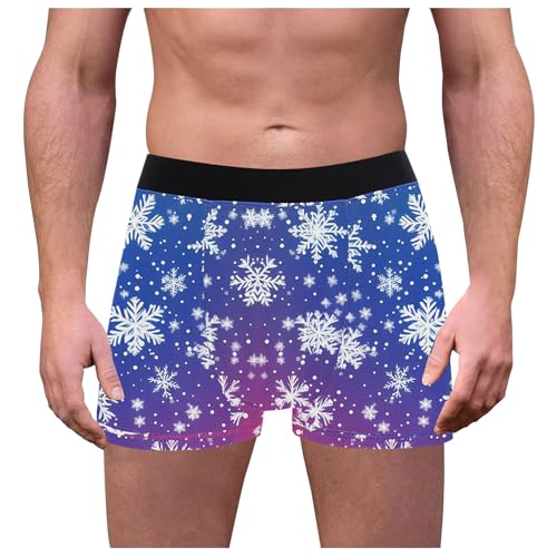 akwuiopt Ropa interior divertida de Navidad para hombre, transpirable, calzoncillos de Papá Noel, novedosos pantalones cortos de vacaciones, ropa interior para hombre y hombre, e, S