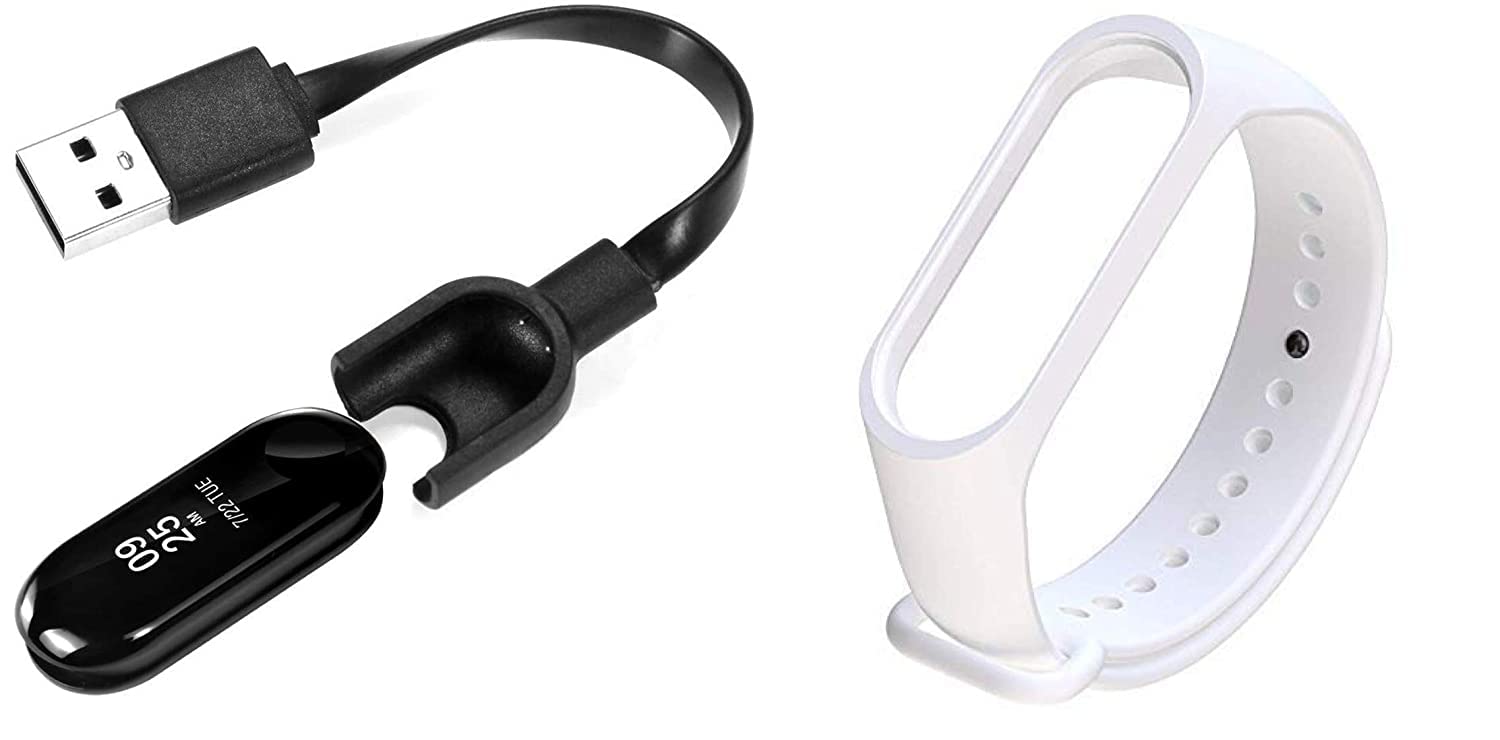 Liddu Charger Charging Cable Dock for Xiaomi Mi 3 Original Band, Combo Pack of Charger and Strap (White Strap, Xiaomi Mi Band 3) (B08YWJ5GMH) Amazon Price History, Amazon Price Tracker