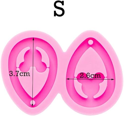 Miniatura 3 de 2 aretes brillantes con forma de gota de agua, diseño de cabeza de ratón, llavero de silicona con agujero, pasta de goma, postres, bisutería,