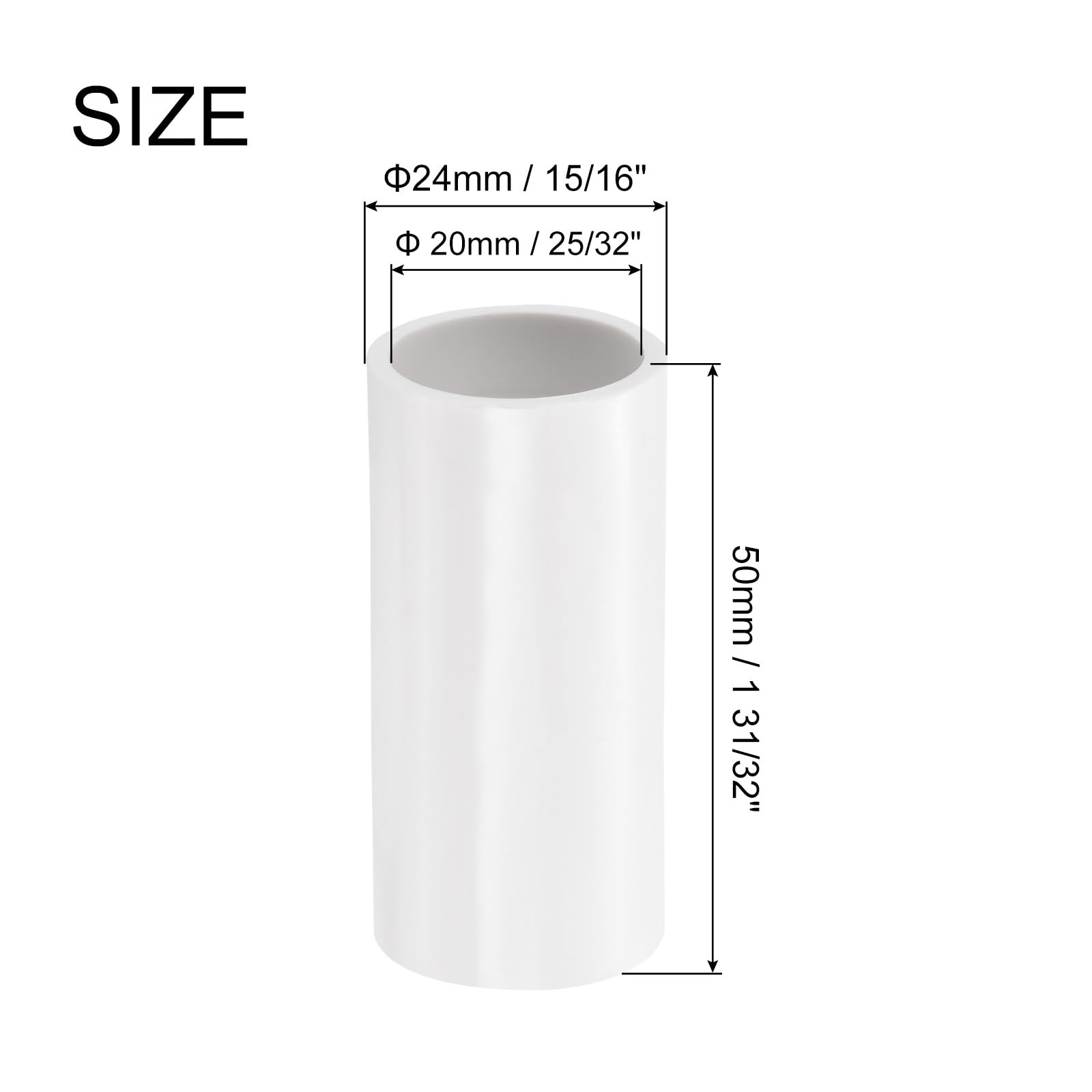 QUARKZMAN Raccord Droit de Conduit en PVC de 20 mm, Efficacité de Raccordement, Couleur Blanche, pour Tuyau Électrique Domestique, Lot de 50